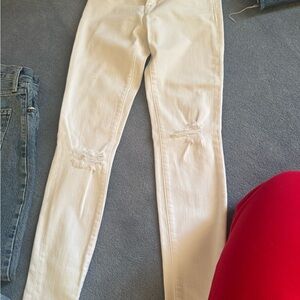 J Brand White Distressed Skinny Jeans
